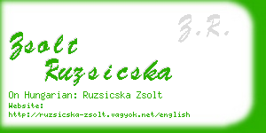 zsolt ruzsicska business card